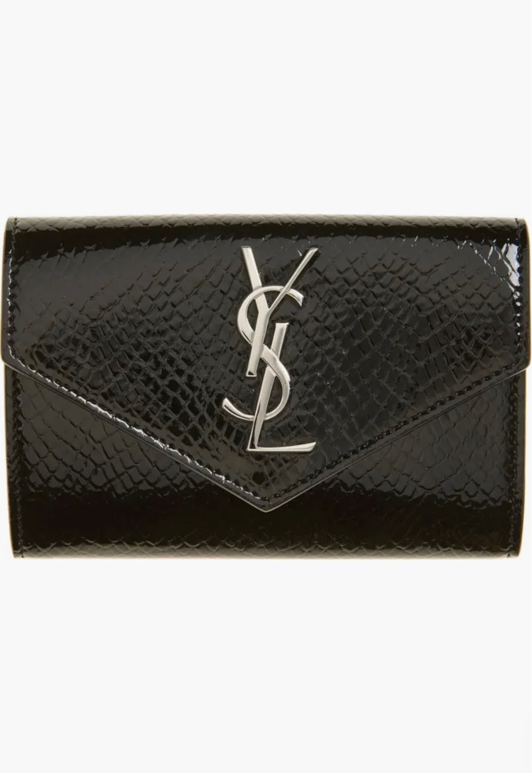 Kleine Geldbörse aus Leder mit Croc-Prägung